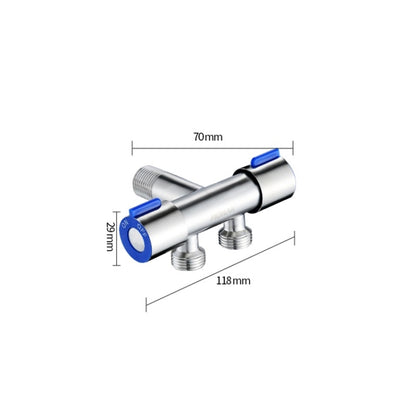 Stainless Steel One-In-Two-Out Multi-Function Three-Way Valve Faucet, Specification: Double 4-point Thread - Faucets & Accessories by PMC Jewellery | Online Shopping South Africa | PMC Jewellery