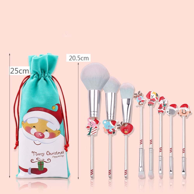 Christmas Makeup Brush Gift Elk Beginner Set Beauty Tool Set, Specification:8 PCS Double-sided - Makeup Brushes by PMC Jewellery | Online Shopping South Africa | PMC Jewellery