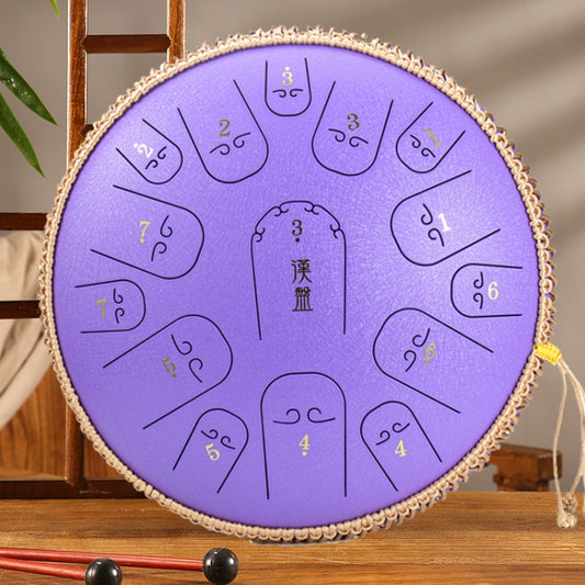 15-Tone Ethereal Drum 14-Inch Steel Tongue Drum Hollow Drum Sanskrit Drummer Disc(Purple) - Percussion Instruments by PMC Jewellery | Online Shopping South Africa | PMC Jewellery