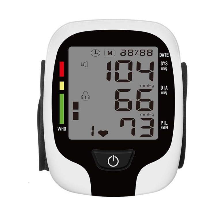 Wrist Type Electronic Blood Pressure Monitor Home Automatic Wrist Type Blood Pressure Measurement, Style: No Voice Announcement(White English) - Sphygmomanometer by PMC Jewellery | Online Shopping South Africa | PMC Jewellery