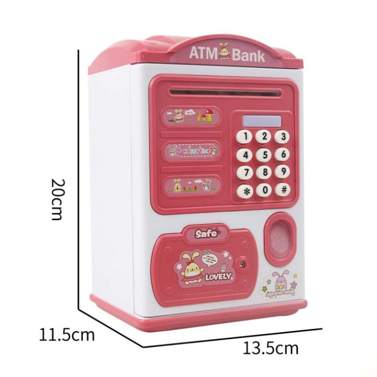 Simulation Password Fingerprint Sensor Unlocking Money Box Automatic Roll Money Safe ATM Piggy Bank(Pink) - Piggy Banks by PMC Jewellery | Online Shopping South Africa | PMC Jewellery