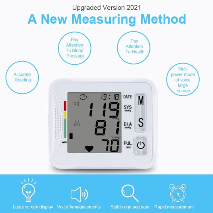 KWL-W01 Home Automatic Smart Wrist Electronic Sphygmomanometer, Style: English Without Voice(White) - Sphygmomanometer by PMC Jewellery | Online Shopping South Africa | PMC Jewellery