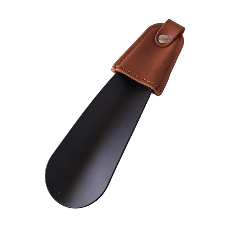 AD201 Portable Short Leather Shoehorn(Black) - Shoe Puller by PMC Jewellery | Online Shopping South Africa | PMC Jewellery