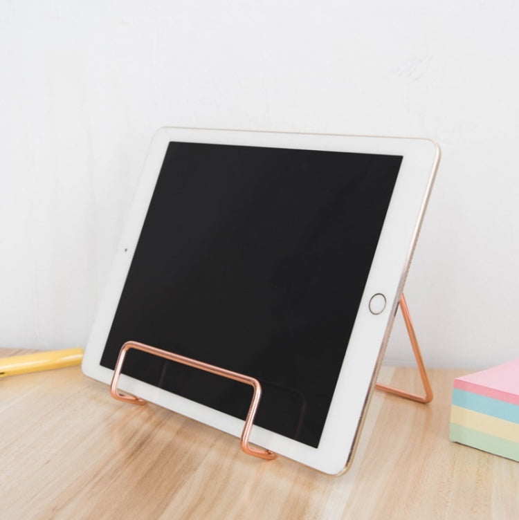 4 PCS Desktop Iron Art Plating Bracket for iPad / CD Display / Cookbook / Plate(Rose Gold) - Desktop Holder by PMC TechLife | Online Shopping South Africa | PMC TechLife