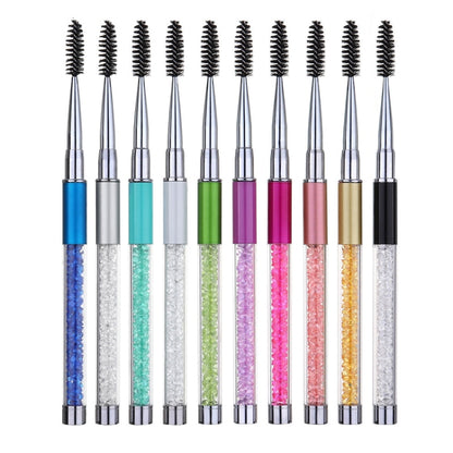 5 PCS Plastic Pole Eyelash Brush Rhinestone Pole With Pen Sleeve Spiral Eyelash Brush(Rose Red) - Eyes by PMC Jewellery | Online Shopping South Africa | PMC Jewellery