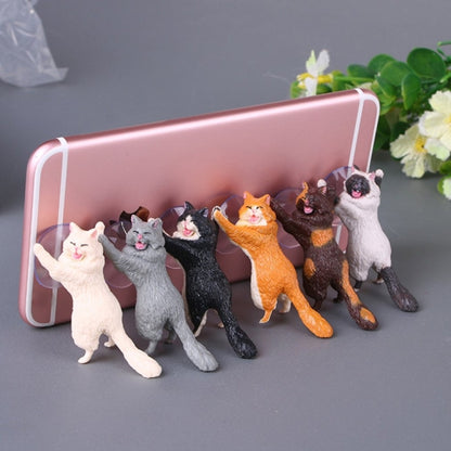 60 PCS Sucker Design Cute Cat Smartphone Holder(Brown orange) - Desktop Holder by PMC Jewellery | Online Shopping South Africa | PMC Jewellery