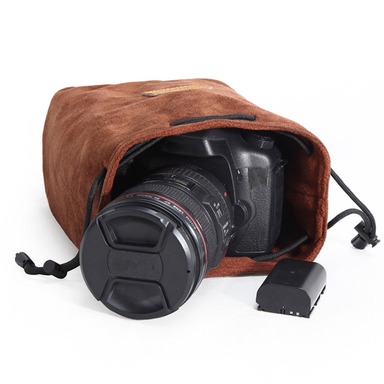 S.C.COTTON Liner Shockproof Digital Protection Portable SLR Lens Bag Micro Single Camera Bag Square Brown M - free shipping - PMC TechLife - Order now!