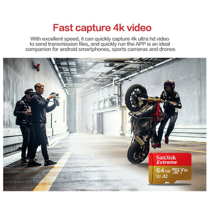 SanDisk U3 High-Speed Micro SD Card  TF Card Memory Card for GoPro Sports Camera, Drone, Monitoring 64GB(A2), Colour: Gold Card - Micro SD Card by SanDisk | Online Shopping South Africa | PMC Jewellery | Buy Now Pay Later Mobicred