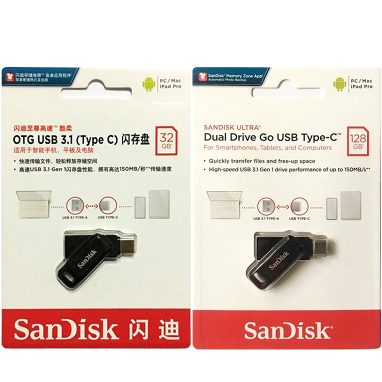 SanDisk Type-C + USB 3.1 Interface OTG High Speed Computer Phone U Disk, Colour: SDDDC3 Black Plastic Shell, Capacity: 256GB - USB Flash Drives by SanDisk | Online Shopping South Africa | PMC Jewellery | Buy Now Pay Later Mobicred