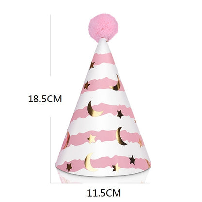 20 PCS Cute Children Bronzing Birthday Hats Cake Baking Decoration Party Hats Cute Rainbow - Holiday Decorations by PMC Jewellery | Online Shopping South Africa | PMC Jewellery