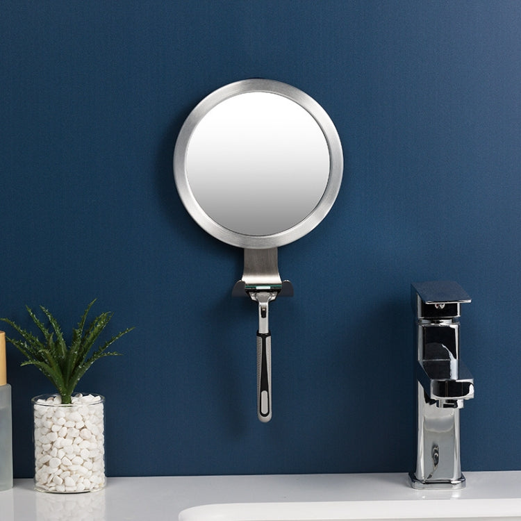 Bathroom Suction Cup Anti-Fog Mirror Aluminum Alloy With Hook Round Mirror - Mirror by PMC Jewellery | Online Shopping South Africa | PMC Jewellery