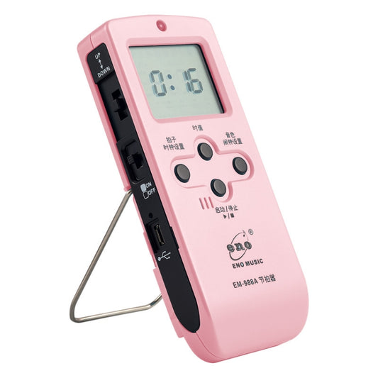 ENO EM-988A Electronic Vocal Rechargeable Metronome For Piano/Guitar/Drum/Guzheng/Violin(Pink) - Stringed Instruments by PMC Jewellery | Online Shopping South Africa | PMC Jewellery