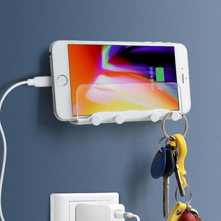 Free Punching Wall Phone Holder Wall-Mounted Charging Base Bracket(White) - free shipping - PMC TechLife - Order now!