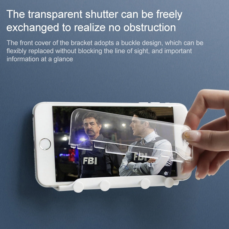 Free Punching Wall Phone Holder Wall-Mounted Charging Base Bracket(White) - free shipping - PMC TechLife - Order now!