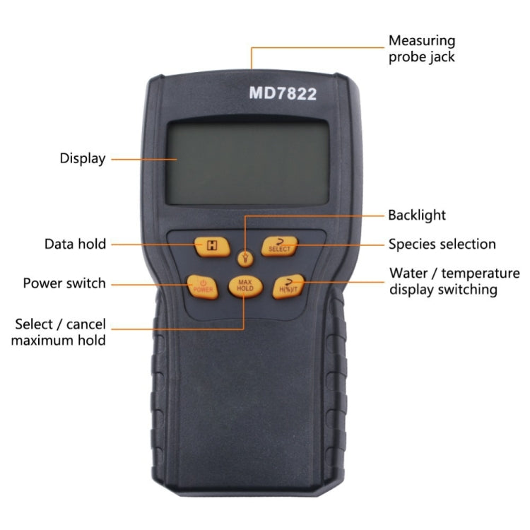 MD7822 Smart Grain Moisture Tester Ultra-Long Probe Digital Moisture Meter - PH & Moisture Meter by PMC TechLife | Online Shopping South Africa | PMC TechLife