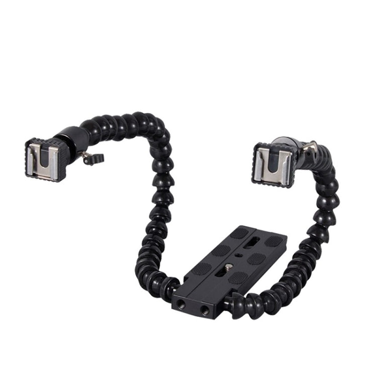 Flexible Dual Arm Hot Shoe Flash Bracket Mount Holder Bracket - Stand Bracket by PMC Jewellery | Online Shopping South Africa | PMC Jewellery