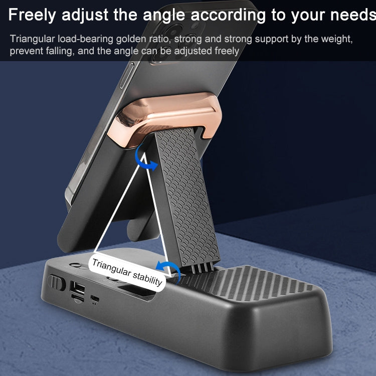 Multifunctional Desktop Stand For Mobile Phone And Tablet With Bluetooth Speaker(Black) - Desktop Holder by PMC TechLife | Online Shopping South Africa | PMC TechLife