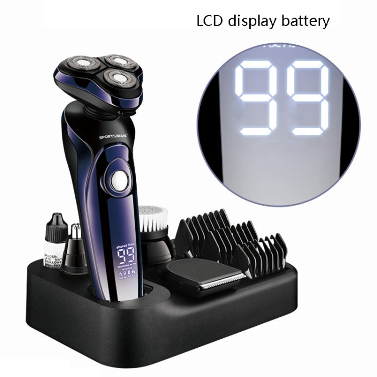 Sportsman SM-530 Electric Men Shaving Knife Multi-Function Base Charging Digital Water Washing Razor, Specification: US Plug(Purple) - free shipping - PMC TechLife - Order now!