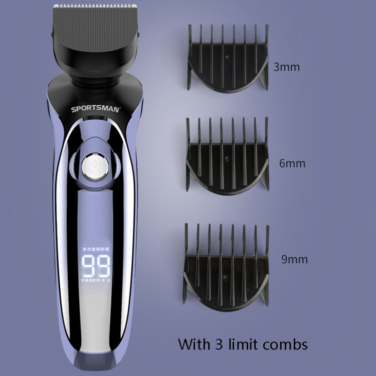 Sportsman SM-530 Electric Men Shaving Knife Multi-Function Base Charging Digital Water Washing Razor, Specification: US Plug(Purple) - free shipping - PMC TechLife - Order now!