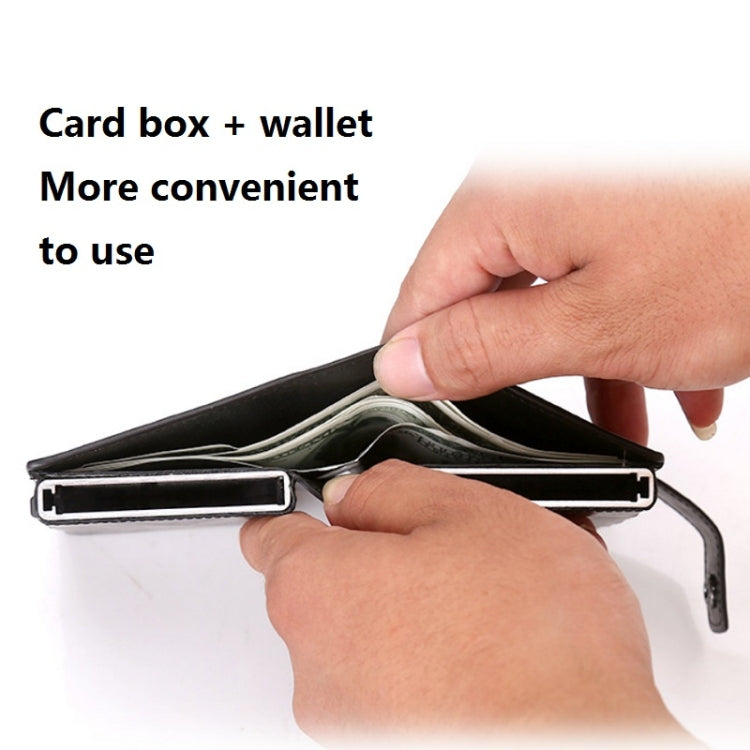 Dual Card Aluminum Alloy Card Box RFID Anti-Theft Wallet(Mad Horse Black) - Antimagnetic RFID Package by PMC Jewellery | Online Shopping South Africa | PMC Jewellery