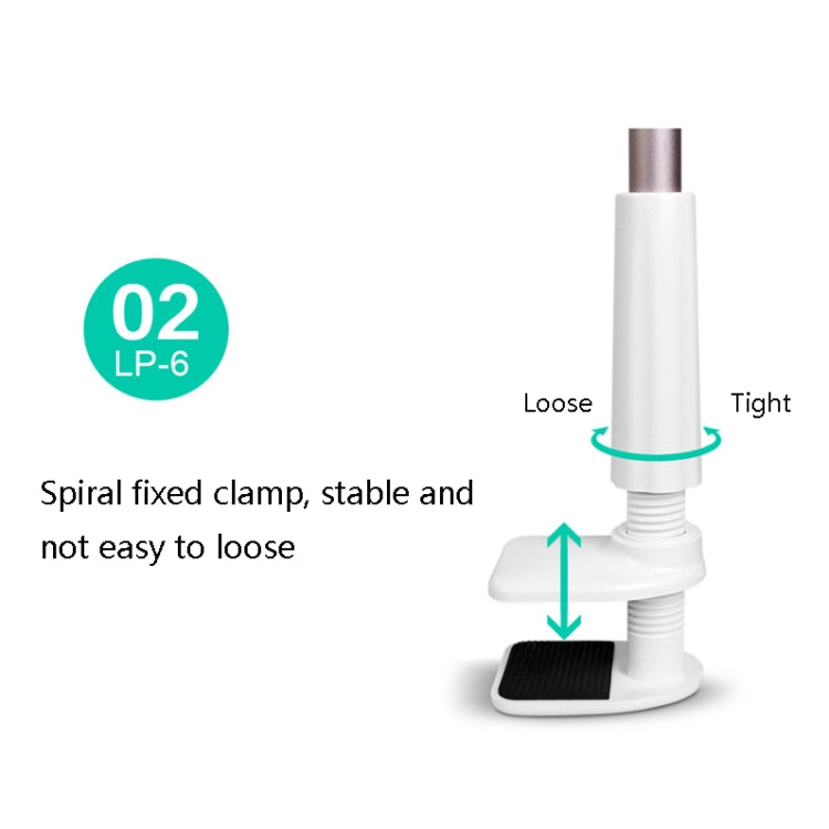 LP-6 Tablet Mobile Phone Lazy Bracket Detachable Bed Bracket, Style: Two-stage （Silver) - Lazy Bracket by PMC TechLife | Online Shopping South Africa | PMC TechLife