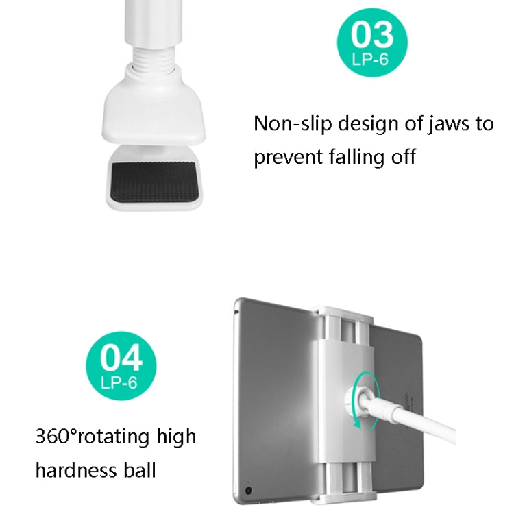 LP-6 Tablet Mobile Phone Lazy Bracket Detachable Bed Bracket, Style: Two-stage （Silver) - Lazy Bracket by PMC TechLife | Online Shopping South Africa | PMC TechLife
