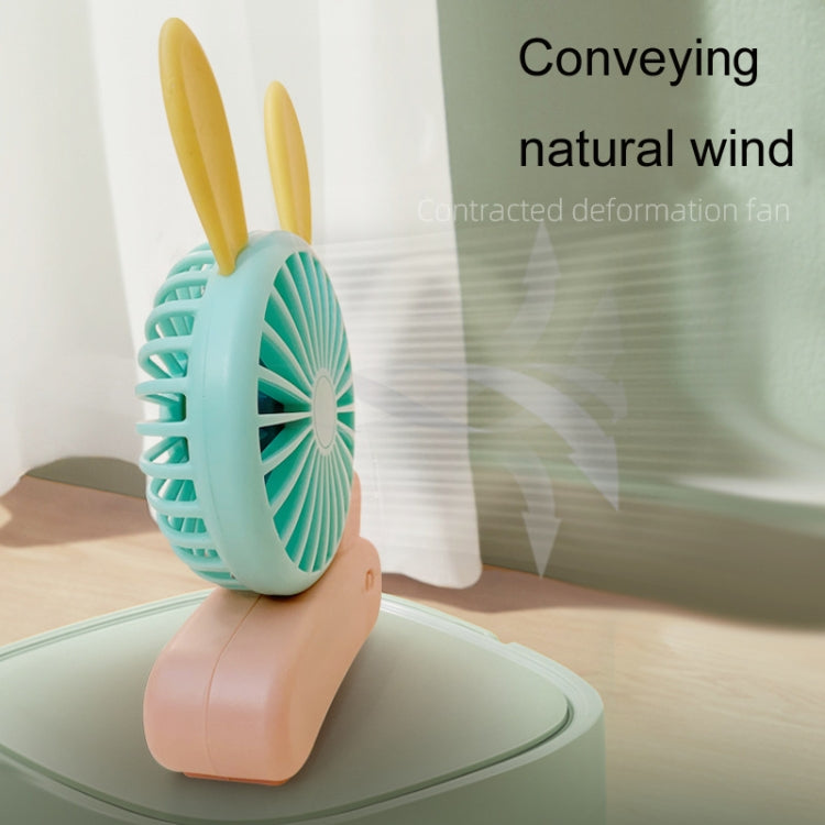 Cute Rabbit Foldable Fan USB Charging Color Matching Cartoon Portable Handheld Fan(Style 2) - Electric Fans by PMC Jewellery | Online Shopping South Africa | PMC Jewellery