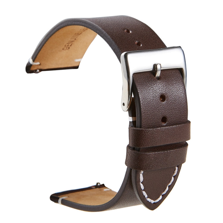 First Layer Retro Cowhide Frosted Leather Quick Release Universal Watch Band, Size： 18mm(Deep Brown) - 18mm Bands by PMC Jewellery | Online Shopping South Africa | PMC Jewellery | Buy Now Pay Later Mobicred