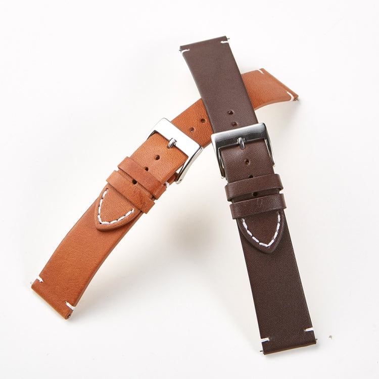 First Layer Retro Cowhide Frosted Leather Quick Release Universal Watch Band, Size： 18mm(Deep Brown) - 18mm Bands by PMC Jewellery | Online Shopping South Africa | PMC Jewellery | Buy Now Pay Later Mobicred