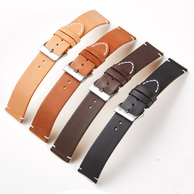 First Layer Retro Cowhide Frosted Leather Quick Release Universal Watch Band, Size： 18mm(Deep Brown) - 18mm Bands by PMC Jewellery | Online Shopping South Africa | PMC Jewellery | Buy Now Pay Later Mobicred