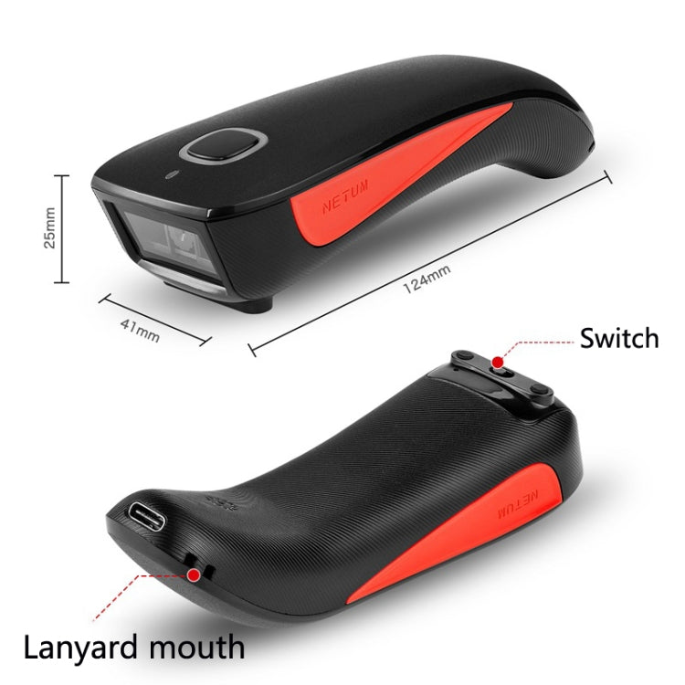 NETUM C750 Wireless Bluetooth Scanner Portable Barcode Warehouse Express Barcode Scanner, Model: C740 One-dimensional - free shipping - PMC TechLife - Order now!
