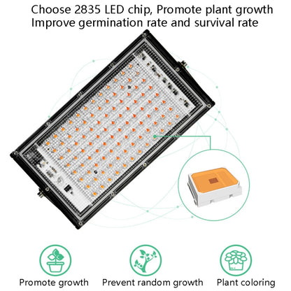 LED Plant Light Full Spectroscopy Waterproof Growth Lamp Seedlings Vegetable Filling Lamp, Power: Three-wire Access 96 Beads 100W(Pink Light) - LED Grow Lights by PMC Jewellery | Online Shopping South Africa | PMC Jewellery