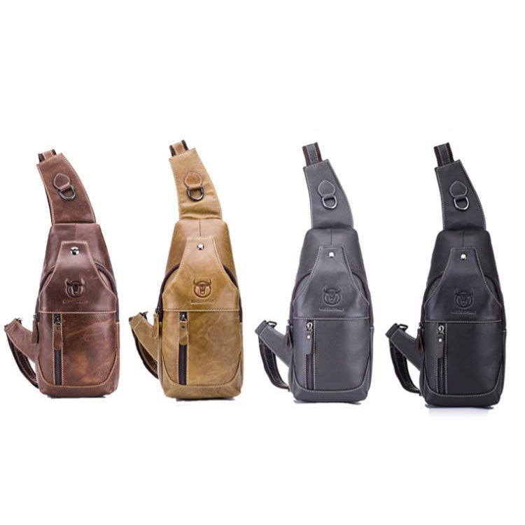 BULL CAPTAIN 019 Retro Men Leather Crossbody Shoulder Bag First-Layer Cowhide Chest Bag, Colour: Gray Brown - Single-shoulder Bags by BULL CAPTAIN | Online Shopping South Africa | PMC Jewellery | Buy Now Pay Later Mobicred