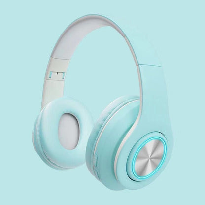 B39 Macaron Wireless Bluetooth Headset Foldable Gaming Headset Support TF Card(Sky Blue) - Headset & Headphone by PMC Jewellery | Online Shopping South Africa | PMC Jewellery