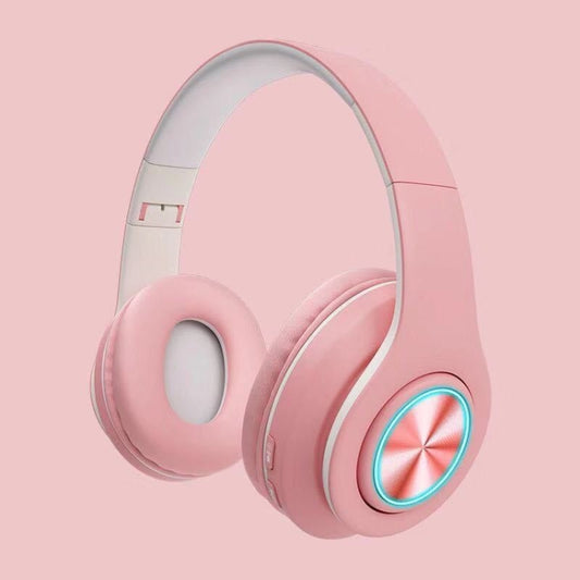 B39 Macaron Wireless Bluetooth Headset Foldable Gaming Headset Support TF Card(Cherry Pink) - Headset & Headphone by PMC Jewellery | Online Shopping South Africa | PMC Jewellery