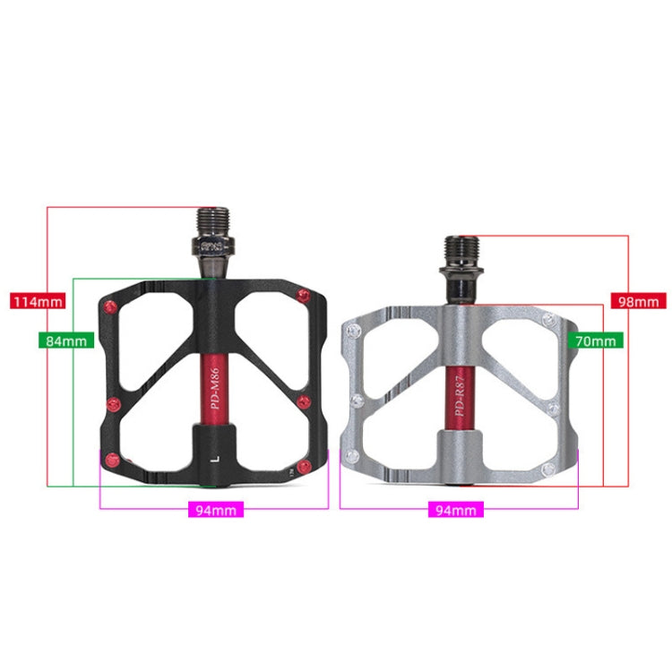 1 Pair PROMEND Mountain Bike Road Bike Bicycle Aluminum Pedals(PD-R87 Black) - Pedals by PROMEND | Online Shopping South Africa | PMC Jewellery