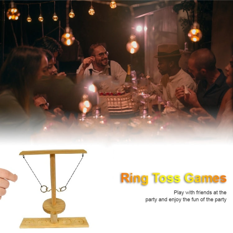 Wooden Ring Toss Tabletop Ring Toss Game Round Carbon Black - Others by PMC Jewellery | Online Shopping South Africa | PMC Jewellery