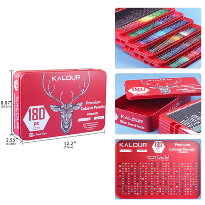 KALOUR 180 Colors Color Lead Set Painted Pencils Art Painting Supplies(Iron Box) - Art Supplies by KALOUR | Online Shopping South Africa | PMC Jewellery