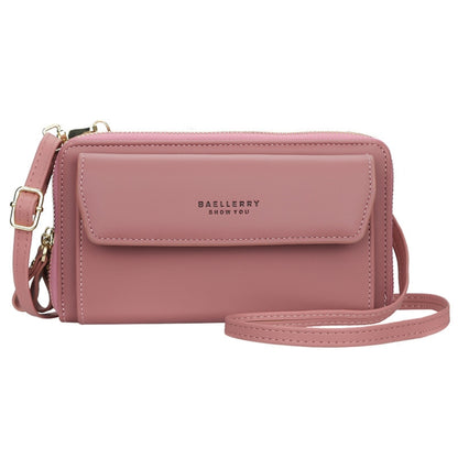 Baellerry Ladies Single Shoulder Messenger Bag Large Capacity Double Zipper Mobile Phone Bag(Dark Pink) - Single-shoulder Bags by Baellerry | Online Shopping South Africa | PMC Jewellery