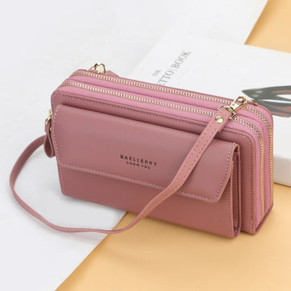 Baellerry Ladies Single Shoulder Messenger Bag Large Capacity Double Zipper Mobile Phone Bag(Dark Pink) - Single-shoulder Bags by Baellerry | Online Shopping South Africa | PMC Jewellery