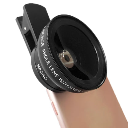 2 PCS 0.45X Ultra-Wide-Angle Macro Combination Mobile Phone External Lens With Clip(Black) - Macro & Wide-angle by PMC Jewellery | Online Shopping South Africa | PMC Jewellery