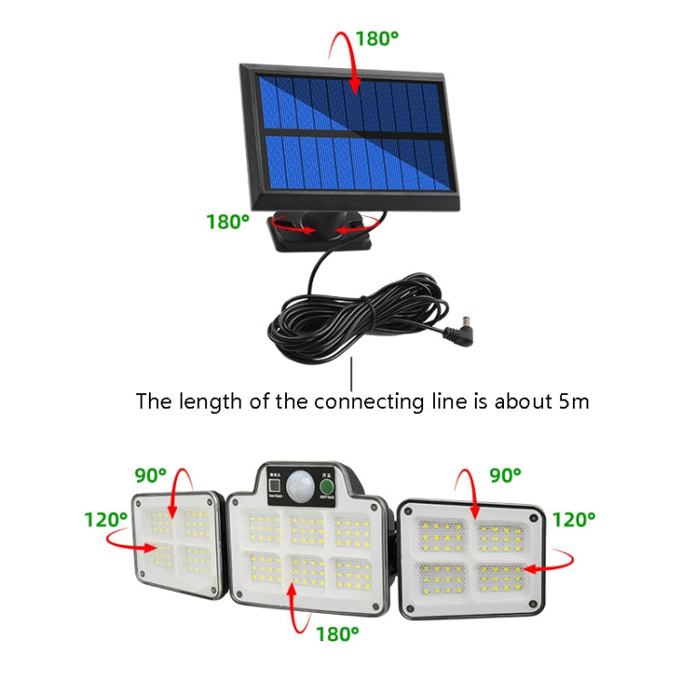 134 LED Solar Split Type Courtyard Lamp Outdoor Waterproof Corridor Garden Human Body Sensing Street Light - With Solar Panel by PMC Jewellery | Online Shopping South Africa | PMC Jewellery