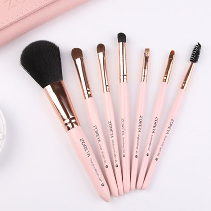 ZOREYA 7-In-1 Makeup Brush Set Brush Blush Brush Foundation Brush With Makeup Brush Bag(New Pink) - Makeup Brushes by PMC Jewellery | Online Shopping South Africa | PMC Jewellery