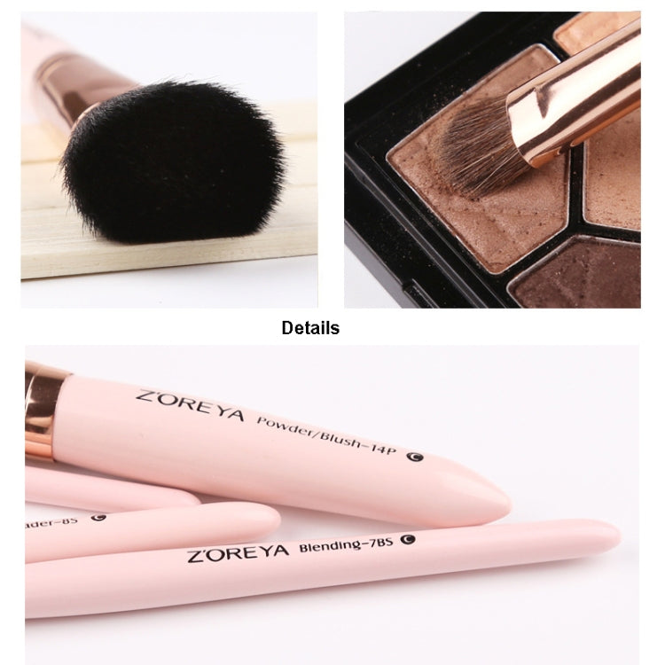 ZOREYA 7-In-1 Makeup Brush Set Brush Blush Brush Foundation Brush With Makeup Brush Bag(New Pink) - Makeup Brushes by PMC Jewellery | Online Shopping South Africa | PMC Jewellery