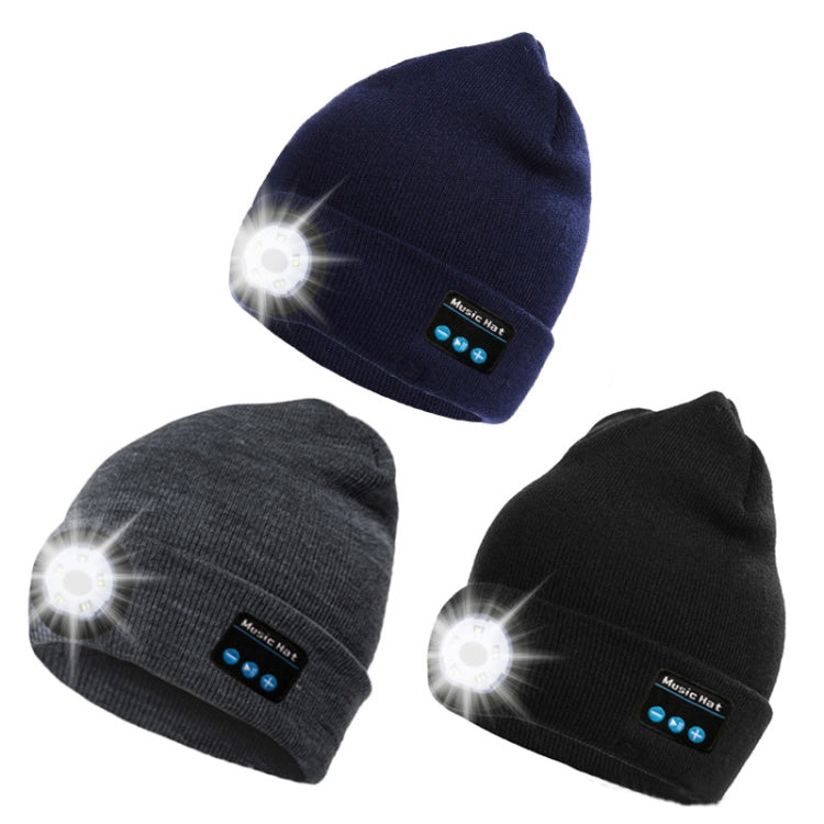 M1-BL LED Glowing Bluetooth Music Hat Wireless Call Night Running Hat(Navy) - Smart Hats by PMC TechLife | Online Shopping South Africa | PMC TechLife | Buy Now Pay Later Mobicred