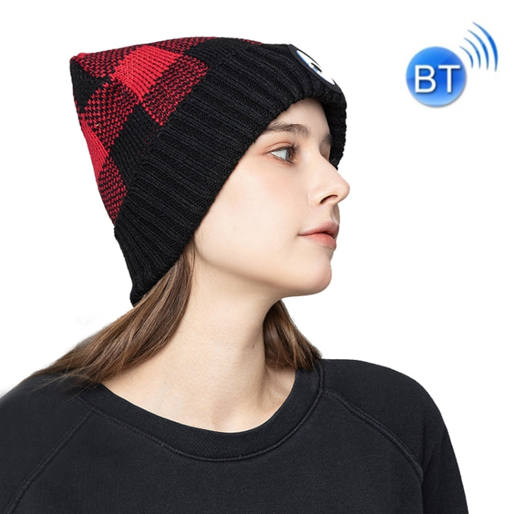 M3-BL Bluetooth LED Music Headset Hat Lady Warm Night Lighting Hat(Black Red) - Smart Hats by PMC TechLife | Online Shopping South Africa | PMC TechLife | Buy Now Pay Later Mobicred