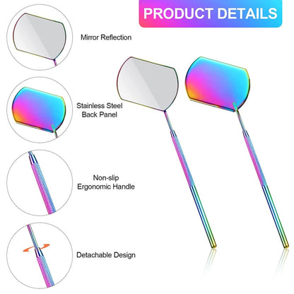 3 PCS Eyelash Extension Handheld Inspection Mirror Rectangular Lens Anti-Warping Root Anti-Fog Mirror Eyelash Mirror, Color Classification: Titanium Black - Mirror by PMC Jewellery | Online Shopping South Africa | PMC Jewellery