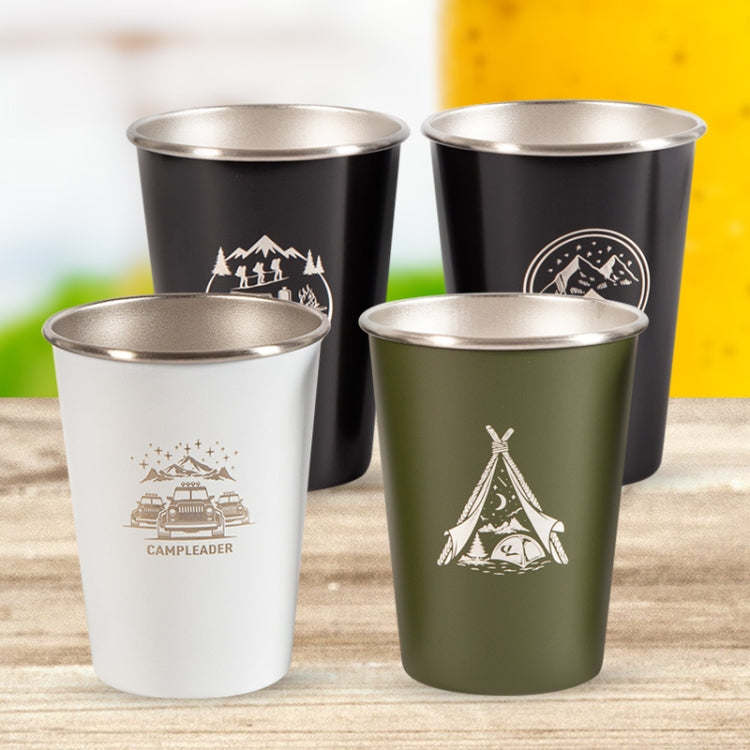 4 PCS / Set Outdoor Picnic Stainless Steel Cup With Storage Bag (White) - Cookwares & Tablewares by PMC TechLife | Online Shopping South Africa | PMC TechLife | Buy Now Pay Later Mobicred