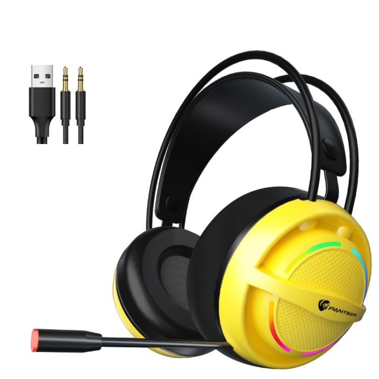 PANTSAN PSH-100 USB Wired Gaming Earphone Headset with Microphone, Colour: 3.5mm Yellow - free shipping - PMC TechLife - Order now!