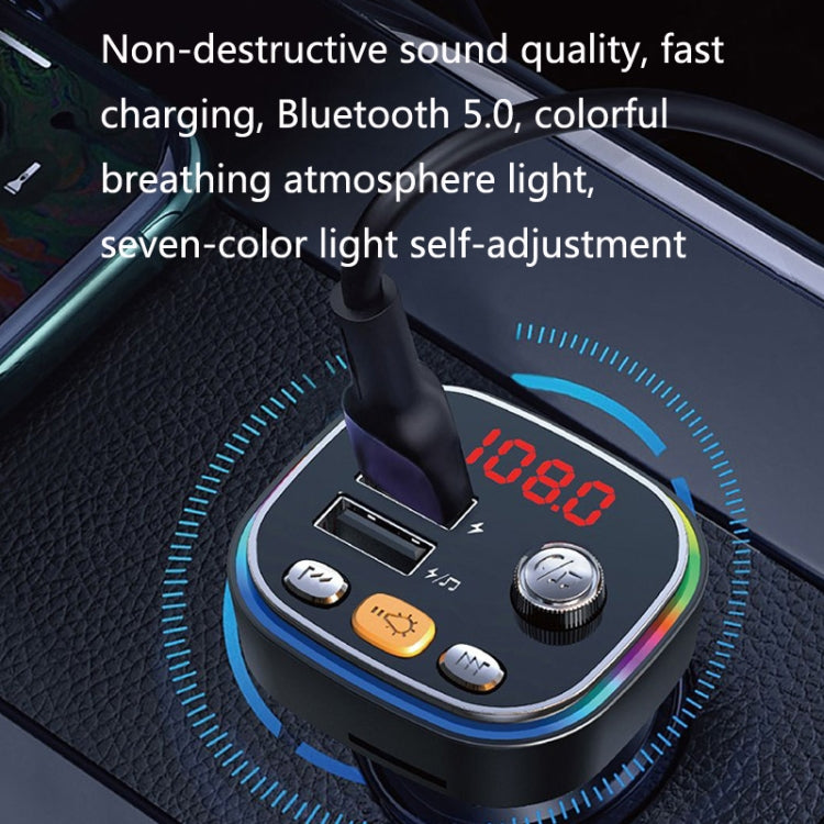 C20 USB Car Bluetooth MP3 Music Player With Colorful Lights - Bluetooth Car Kits by PMC Jewellery | Online Shopping South Africa | PMC Jewellery